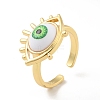 Acrylic Horse Eye Open Cuff Ring RJEW-B042-04G-4