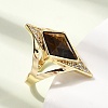 Brass Micro Pave Cubic Zirconia Cuff Rings for Women GG-CBA7610-11G-01-3