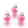 Transparent Glass Bottle Pendants GLAA-L018-03-4