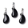 Natural Obsidian Pendants G-NH0025-14P-03-1