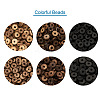 600Pcs 6 Styles Dyed Donut Coconut Beads COCB-FW0001-01-11