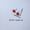 Handmade Fashion Natural Carnelian Stainless Steel Bead Earrings Accessories for Autumn/Winter VH6205-11-1