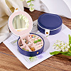 Round PU Leather & Plastic Jewelry Set Storage Box CON-TAC0014-06C-7