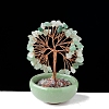 Natural Green Aventurine Chips Tree of Life Decorations with Bowl Base PW-WG1DC7A-02-1