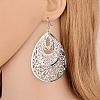 Bohemian Style Hollow Teardrop Alloy Dangle Earrings FS-WG1E410-02-2