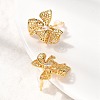 Bowknot Brass Micro Pave Cubic Zirconia Stud Earrings EJEW-B148-07A-G-3