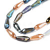 Electroplate Transparent Glass Beads Strands X-EGLA-Q026-014-3