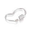 Brass Micro Pave Clear Cubic Zirconia Screw Carabiner Lock Charms ZIRC-L085-05P-2