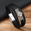 Imitation Leather Multi-strand Bracelets for Men PW-WGB51BB-01-1