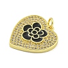 Rack Plating Heart with Flower Brass Micro Pave Clear Cubic Zirconia KK-Z053-23G-3