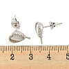 Brass with Shell Stud Earring Findings KK-G490-04P-3