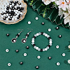 100Pcs 2 Colors Black & White Round Glossy Ceramic Porcelain Beads for Jewelry Making PORC-PA0001-38-4