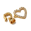 Heart Brass Micro Pave Clear Cubic Zirconia Fold Over Clasps KK-Z121-23G-2