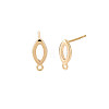 Brass Stud Earring Findings X-KK-S364-155-2