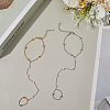 2Pcs 2 Colors Alloy Satellite Chains Finger Ring Bracelets for Women BJEW-CY0001-09-3
