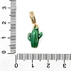 Brass Green Enamel European Dangle Charms KK-F904-28G-3