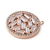 Brass Micro Pave Cubic Zirconia Pendants KK-C086-01RG-2