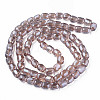 Electroplate Transparent Glass Beads Strands EGLA-N002-32-C01-2