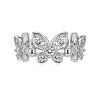 Anti-Tarnish Clear Cubic Zirconia Butterfly Finger Rings RJEW-Q814-12P-2