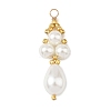 Dyed Glass Pearl Pendants PALLOY-MZ01374-1