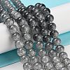 Spray Painted Crackle Glass Beads Strands DGLA-C002-8mm-02-2