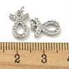 Rack Plating Brass Micro Pave Cubic Zirconia Pendants KK-K386-02I-P-3