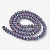 Electroplate Opaque Solid Color Glass Beads Strands EGLA-A044-P2mm-L11-2