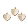 Brass Micro Pave Cubic Zirconia Pendants KK-E003-01G-2