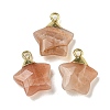 Natural Sunstone Pendants G-P540-01G-09-1