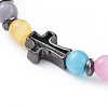 Cat Eye Beads Stretch Bracelets BJEW-JB04646-3