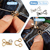 15Sets 3 Colors Alloy Rhinestone Hook and Eye Fasteners FIND-TA0006-54-5