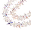 Electroplate Transparent Glass Beads Strands EGLA-Q136-01A-04-3