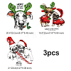 CREATCABIN 3Pcs 3 Style Christmas Theme Word & Dog/Reindeer Pet Film with Hot Melt Adhesive Heat Transfer Film DIY-CN0001-38-3