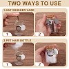 2Pcs Transparent Glass Empty Bottles with Alloy Heart Paw Print Charms and Locket Charms AJEW-DR00039-4