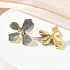 Brass Enamel Stud Earrings for Women KK-CBA760A-11G-02-3