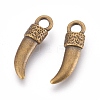 Tibetan Style Alloy Italian Horn Pendants EA13608Y-AB-1