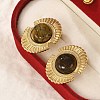 304 Stainless Steel Natural African Turquoise(Jasper) Stud Earrings LS-EJEW-G421-02G-02-3