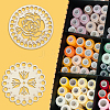 GOMAKERER 6Pcs 6 Styles Flat Round/Flower Wood Sewing Cross Stitch Embroidery Thread Storage Organizers AJEW-GO0001-68-6