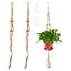 2Pcs Handmade Macrame Polyester with Wood Bead Plant Hanger AJEW-HS0001-47B-1