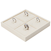 4-Slot Microfiber Ring Organizer Display Stands ODIS-WH0050-15C-01-1