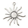 Tibetan Style Alloy Sun Pendant Cabochon Settings X-TIBEP-Q043-079-RS-1