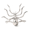 Halloween Alloy Rhinestone Adjustable Cuff Open Rings RJEW-P162-01P-2