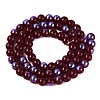 Electroplate Opaque Glass Beads Strands EGLA-Q132-6MM-01C-08-2
