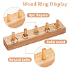 Rectangle Wood Finger Ring Display Holder RDIS-WH0018-05-3