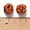 Halloween Theme Polymer Clay Rhinestone Beads with Resin RESI-Z045-02B-04-3