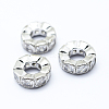 Brass Micro Pave Cubic Zirconia European Beads ZIRC-L070-35P-1