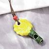 Adjustable Sunflower Porcelain Whistle Pendant Waxed Cord Necklaces for Women FB-CBA68CE-01B-3