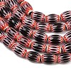 Handmade Millefiori Glass Oval Bead Strands LK-Z001-01B-B-M-5