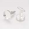 Brass Cuff Button X-KK-G175-S-2