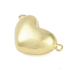 Rack Plating Brass Love Heart Connector Charms KK-C082-07G-2